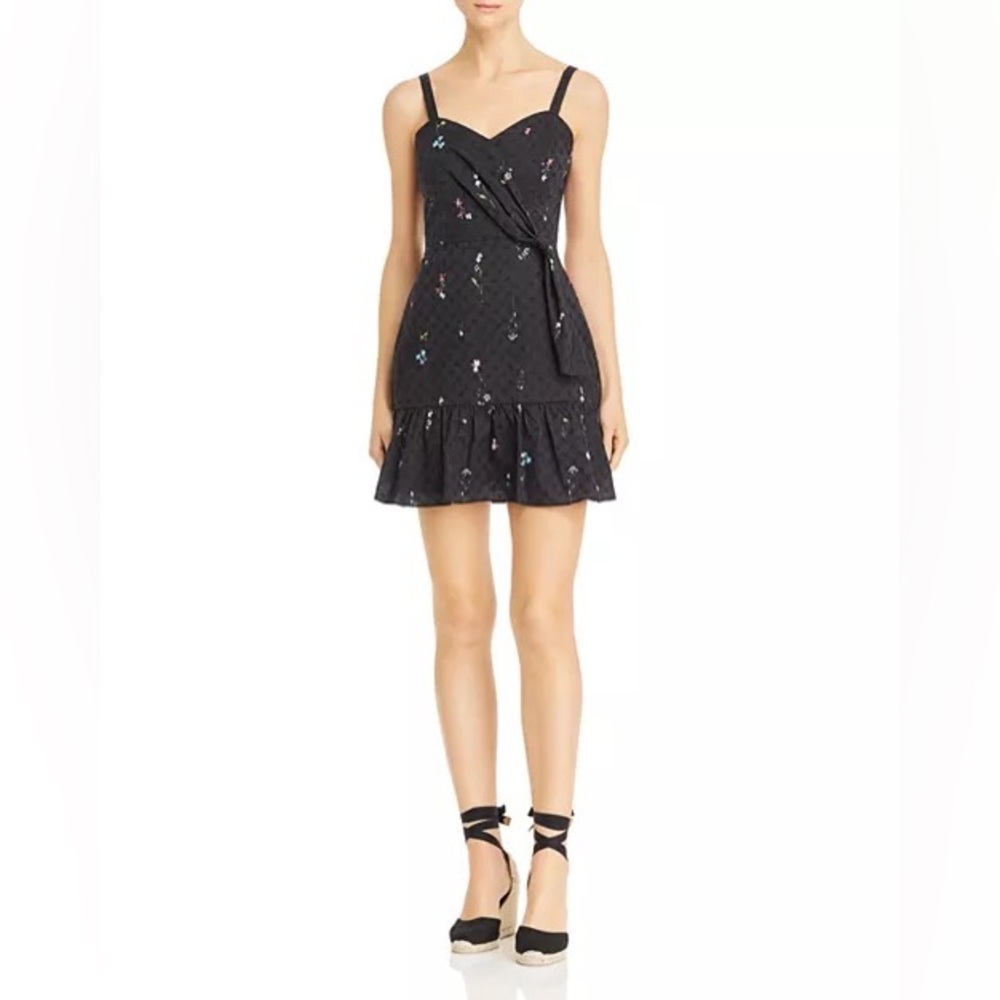 Parker | Fawn Floral Print Eyelet Embroidered Mini Dress Size 10